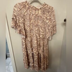 Olivaceous Peach patterned dress